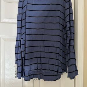 Navy Striped Women's Blouse